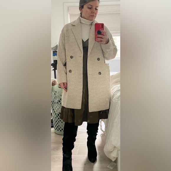 Mango Jackets & Coats Mango Herringbone Doublebreasted Coat Poshmark